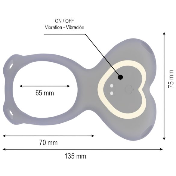 IBIZA - felcsatolható csiklóizgató vibrátor (fekete)