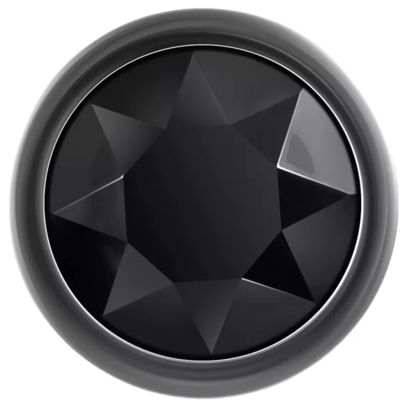 Evolved Black Gem - fém anál plug szett, fekete kővel (ezüst)