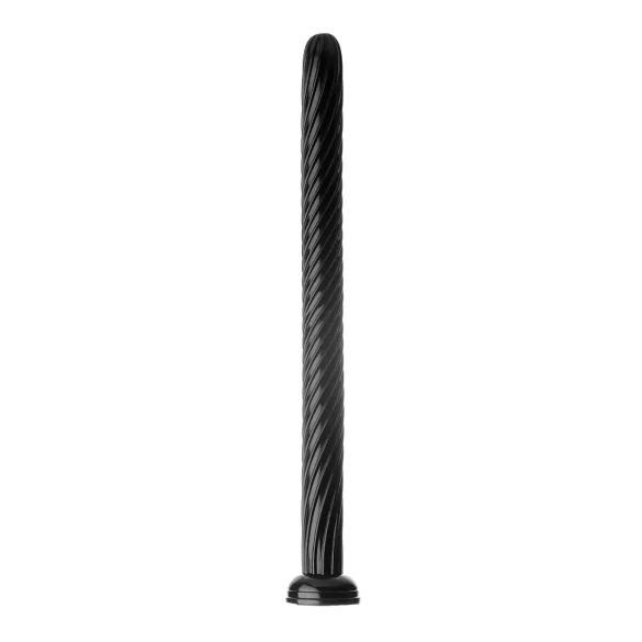 Hosed Spiral Anal Snake 19 - tapadókorongos anál dildó (fekete)
