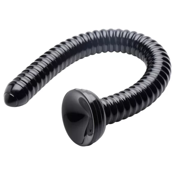 HOSED Ribbed Hose 19 - tapadókorongos anál dildó (fekete)