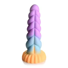   Creature Cocks Mystique - unikornis dildó - 21cm (lila-sárga)