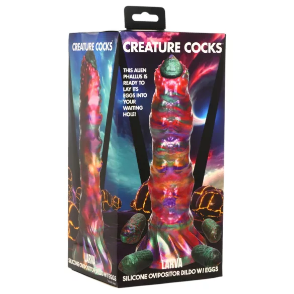 Creature Cocks Larva - ovipozitor űrlény dildó (szivárvány)