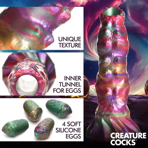 Creature Cocks Larva - ovipozitor űrlény dildó (szivárvány)