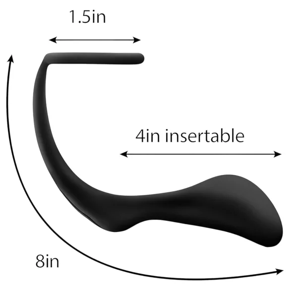 Anal Adventures Platinum - anál dildó péniszgyűrűvel (fekete)