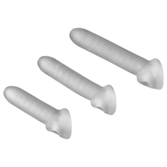 Fat Boy Micro Ribbed - péniszköpeny (15cm) - fehér