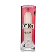 Fat Boy Micro Ribbed - péniszköpeny (17cm) - fehér
