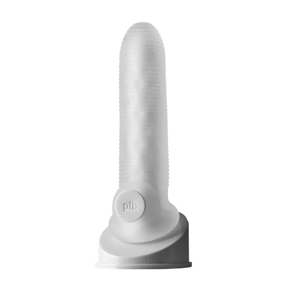 Fat Boy Micro Ribbed - péniszköpeny (17cm) - fehér