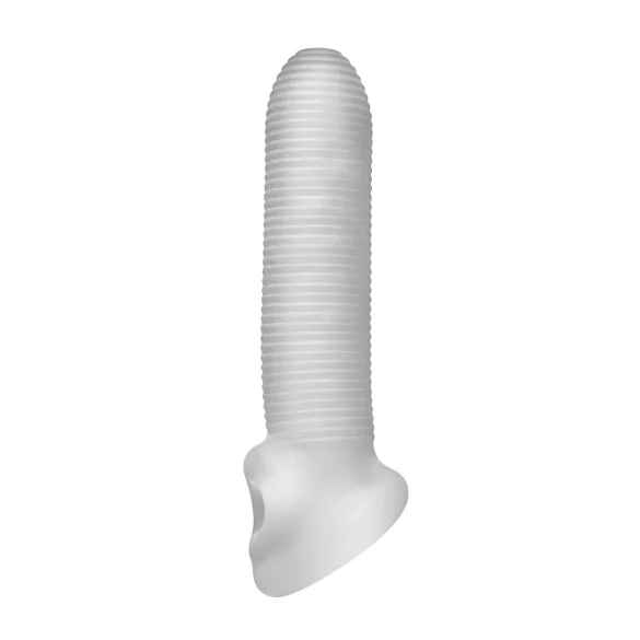 Perfect Fit - Fat Boy Micro Ribbed - péniszköpeny (17 cm, fehér)