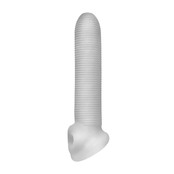 Perfect Fit - Fat Boy Micro Ribbed - péniszköpeny (19 cm, fehér)