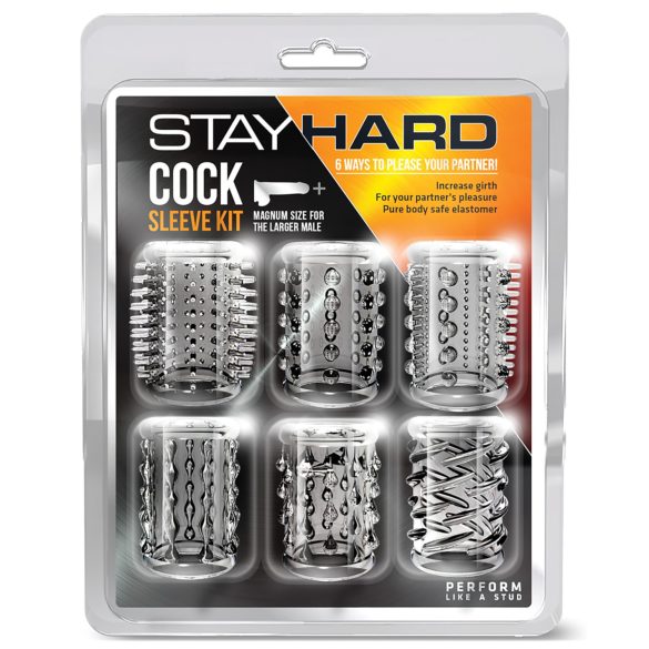 Stay Hard - péniszmandzsetta szett - átlátszó (6db)