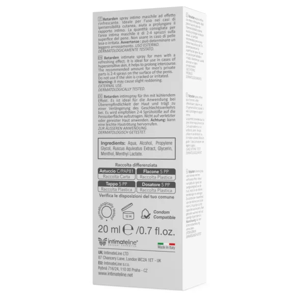 Intimateline R20 - hűsítő késleltető spray férfiaknak (20ml)