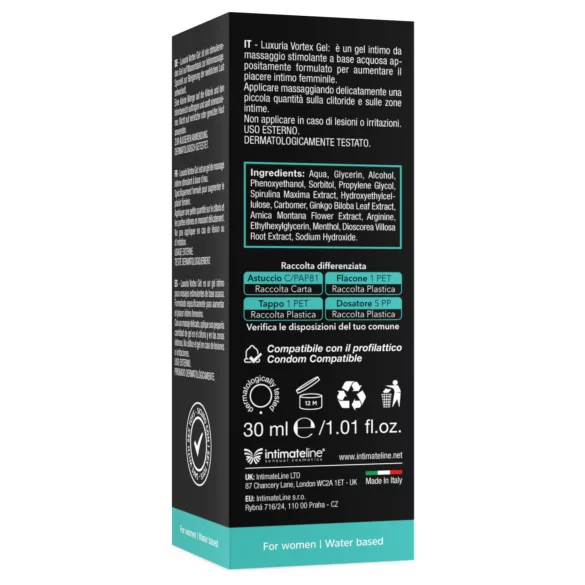 Intimateline Luxuria Vortex - hűsítő hatású izgató gél nőknek (30ml)