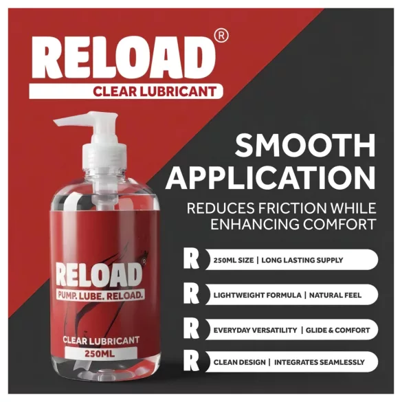 Reload - átlátszó vízbázisú síkosító pumpás flakonban (250ml)