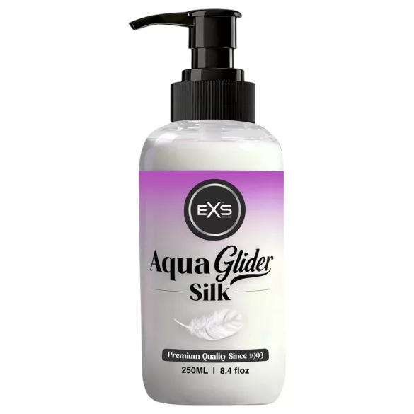EXS AquaGlider Silk - selymes vízbázisú síkosító pumpás flakonban (250ml)