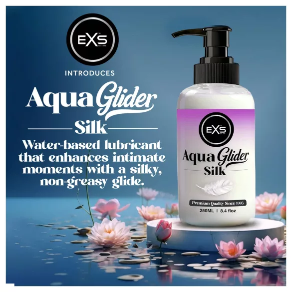 EXS AquaGlider Silk - selymes vízbázisú síkosító pumpás flakonban (250ml)