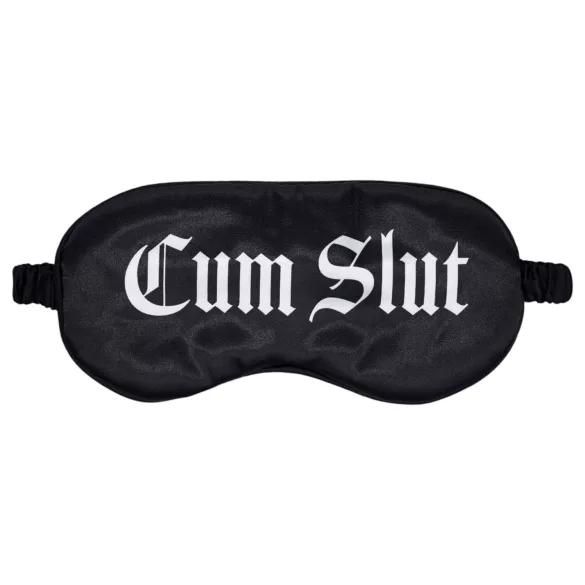 Ouch! - Cum Slut" feliratos szatén szemmaszk (fekete)"