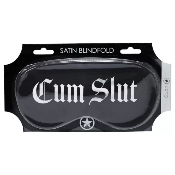 Ouch! - Cum Slut" feliratos szatén szemmaszk (fekete)"