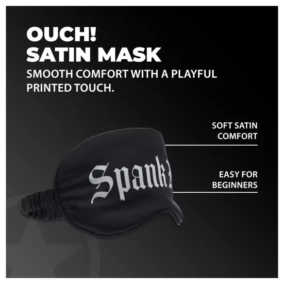 Ouch! - Spank Me" feliratos szatén szemmaszk (fekete)"