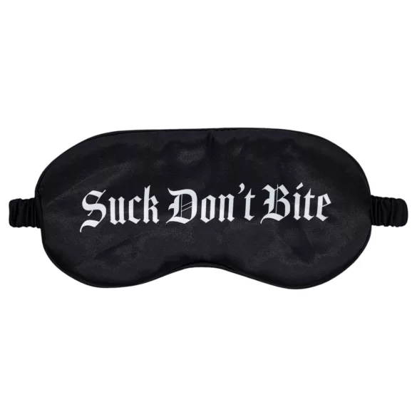 Ouch! - Suck Don't Bite" feliratos szatén szemmaszk (fekete)"