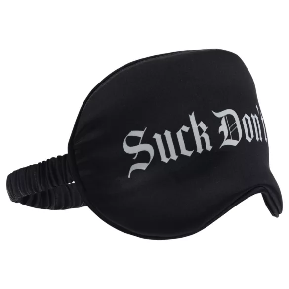 Ouch! - Suck Don't Bite" feliratos szatén szemmaszk (fekete)"
