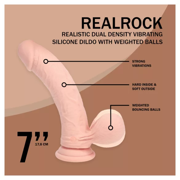RealRock - dupla sűrűségű élethű vibrátor (testszínű) - 18 cm