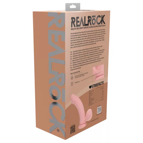 RealRock - dupla sűrűségű élethű vibrátor (testszínű) - 20 cm