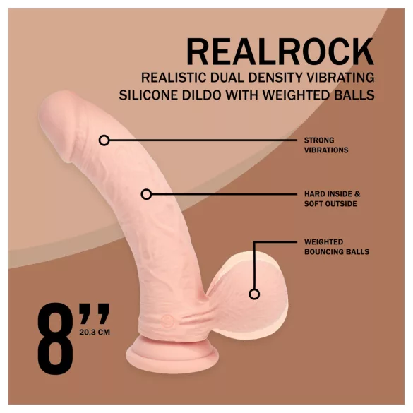 RealRock - dupla sűrűségű élethű vibrátor (testszínű) - 20 cm