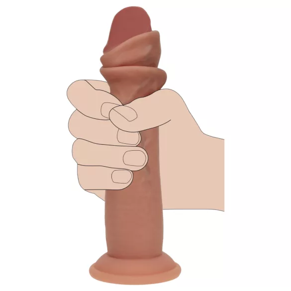 RealRock - dupla sűrűségű élethű dildó (napbarnított, 15,5 cm)