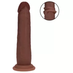   RealRock - dupla sűrűségű élethű dildó (barna, 18,5 cm)