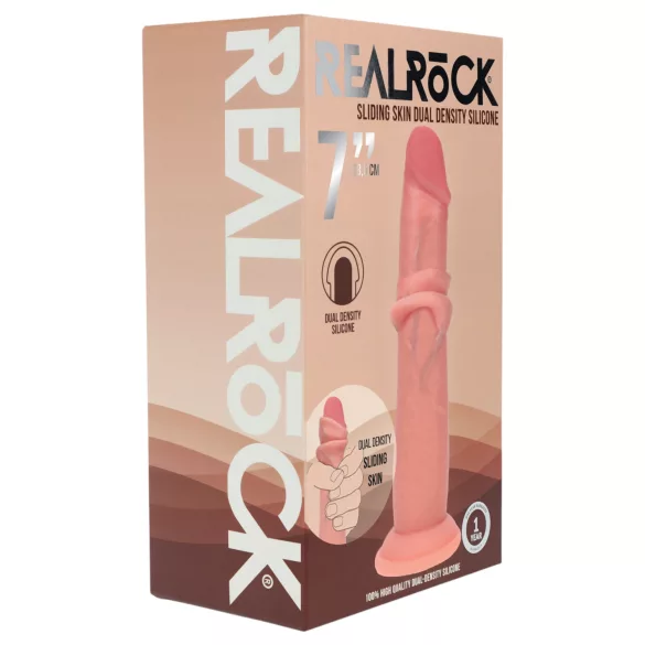 RealRock - dupla sűrűségű élethű dildó (testszínű, 18,5 cm)