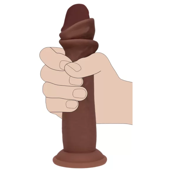 RealRock - dupla sűrűségű élethű dildó (barna, 20,5 cm)