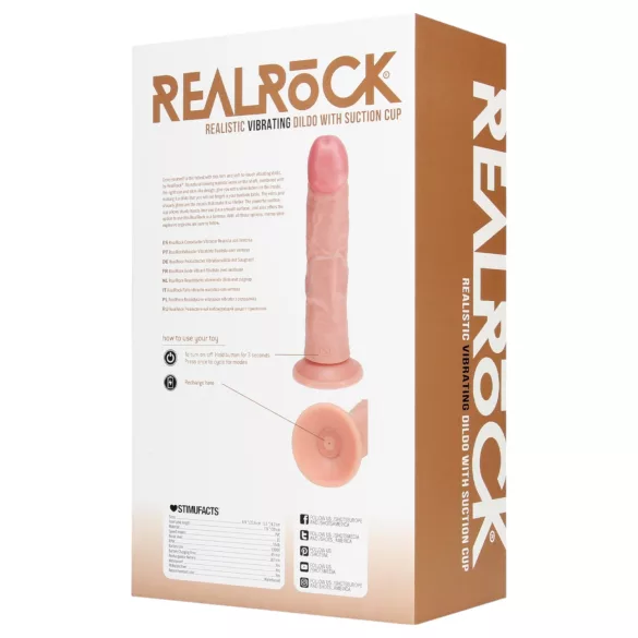RealRock - tapadókorongos vibrátor (natúr, 20,5 cm)