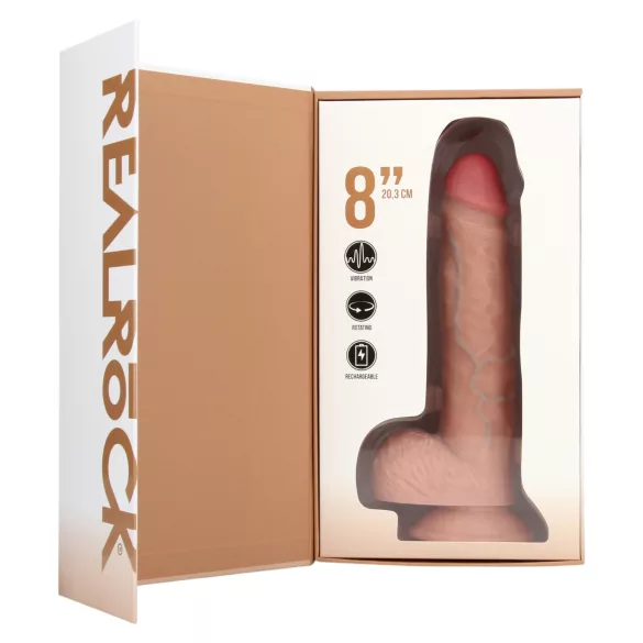 RealRock - élethű, forgó vibrátor (natúr, 20,5 cm)