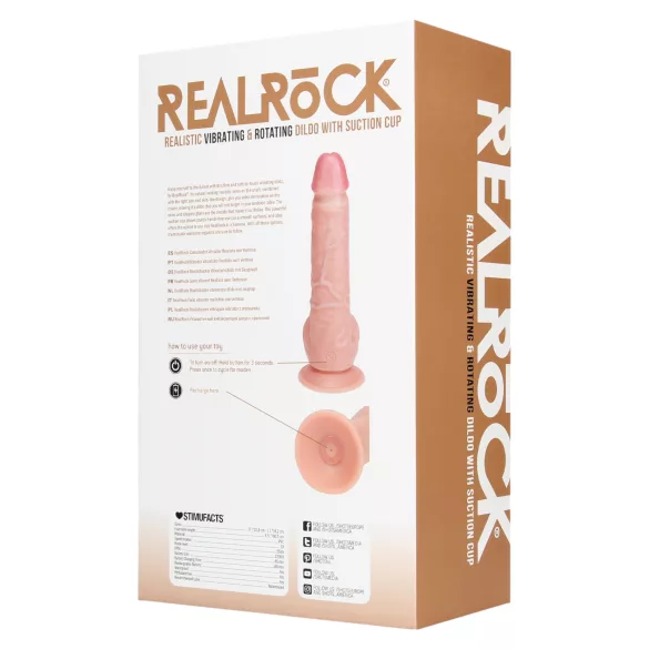 RealRock - élethű, forgó vibrátor (natúr, 20,5 cm)