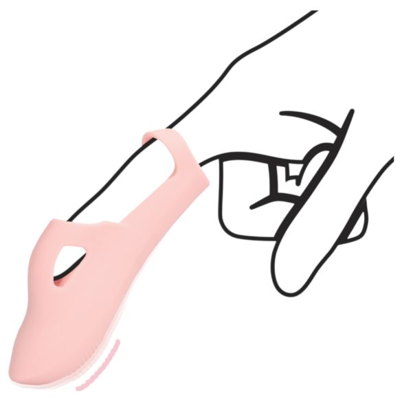Loveline - bordázott ujjvibrátor (pink)