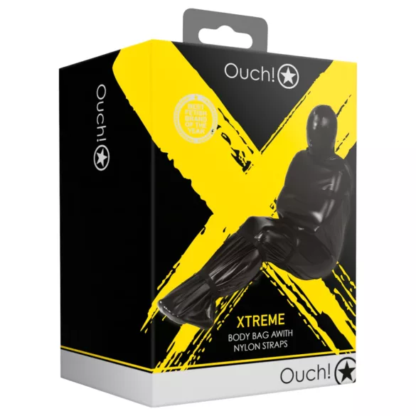 Ouch! Xtreme Body Bag - búslakodó testzsák BDSM játékhoz (fekete)