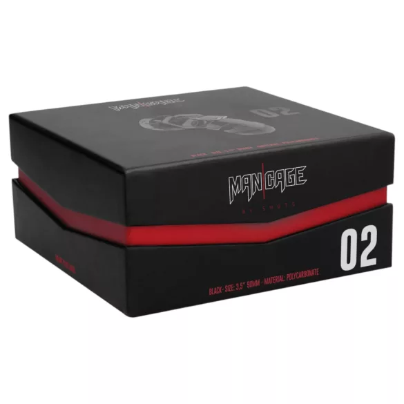 ManCage Model 02 - fekete férfi erényöv péniszketrec (9 cm)