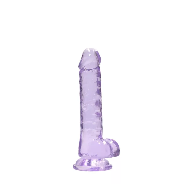 RealRock - átlátszó élethű dildó - lila (17cm)