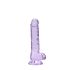 REALROCK - átlátszó élethű dildó - lila (17cm)