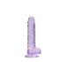REALROCK - átlátszó élethű dildó - lila (17cm)