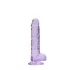 RealRock - átlátszó élethű dildó - lila (17cm)