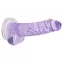 RealRock - átlátszó élethű dildó - lila (17cm)