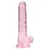 RealRock - átlátszó élethű dildó - pink (17cm)