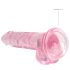 REALROCK - átlátszó élethű dildó - pink (17cm)