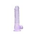 REALROCK - átlátszó élethű dildó - lila (19cm)