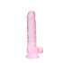 REALROCK - átlátszó élethű dildó - pink (19cm)