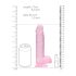 REALROCK - átlátszó élethű dildó - pink (19cm)