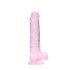 REALROCK - átlátszó élethű dildó - pink (19cm)