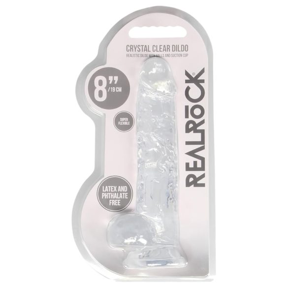 REALROCK - átlátszó élethű dildó - átlátszó (19cm)