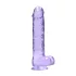 RealRock - átlátszó élethű dildó (lila, 22 cm)